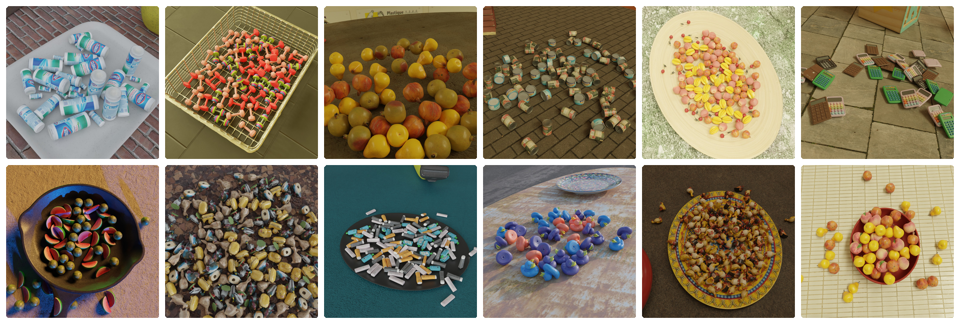 MixCount sample scenes (2×6 grid)